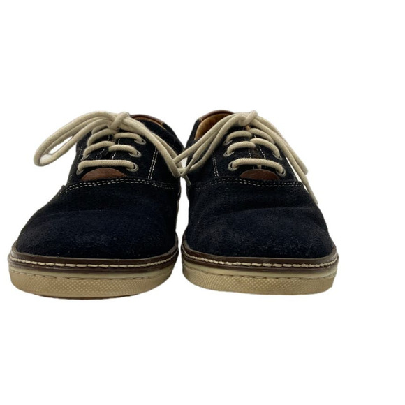 J&M Johnston & Murphy Suede and Leather Navy Oxfords Sz 9M - Picture 3 of 10